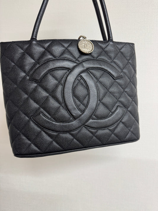Chanel Black Caviar Medallion Bag - Caviar Leather