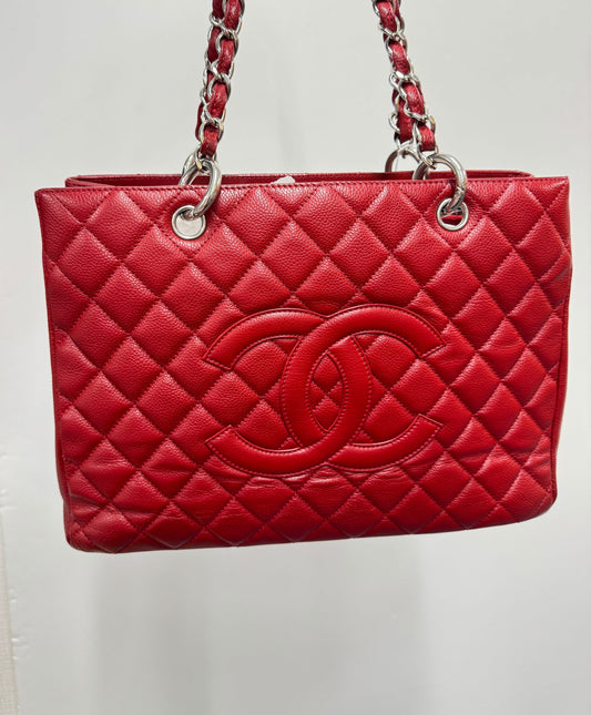 Chanel Red Grand Shopping Tote