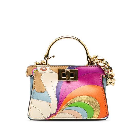 Nano Rainbow Inlay Peekaboo Satchel Blue -  Re-Luxury