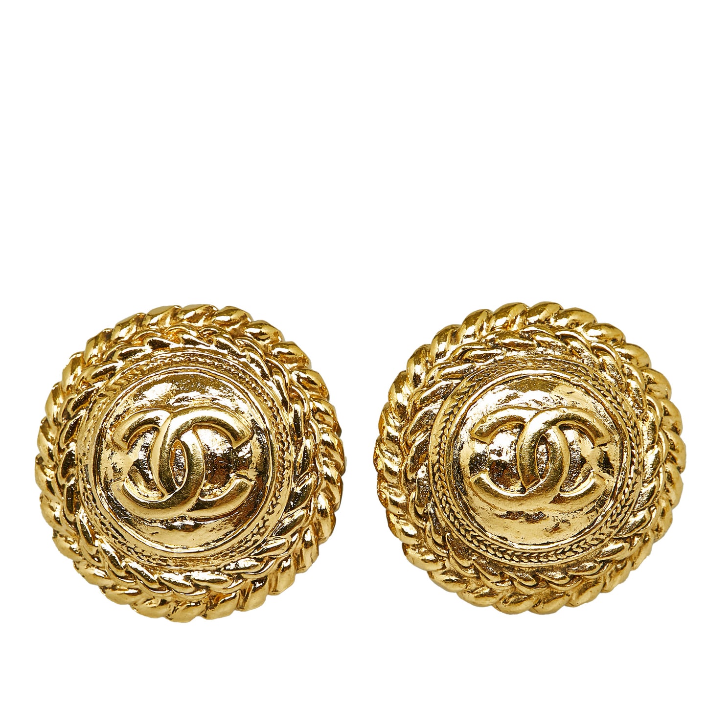 CC Clip On Earrings Gold -  Re-Luxury