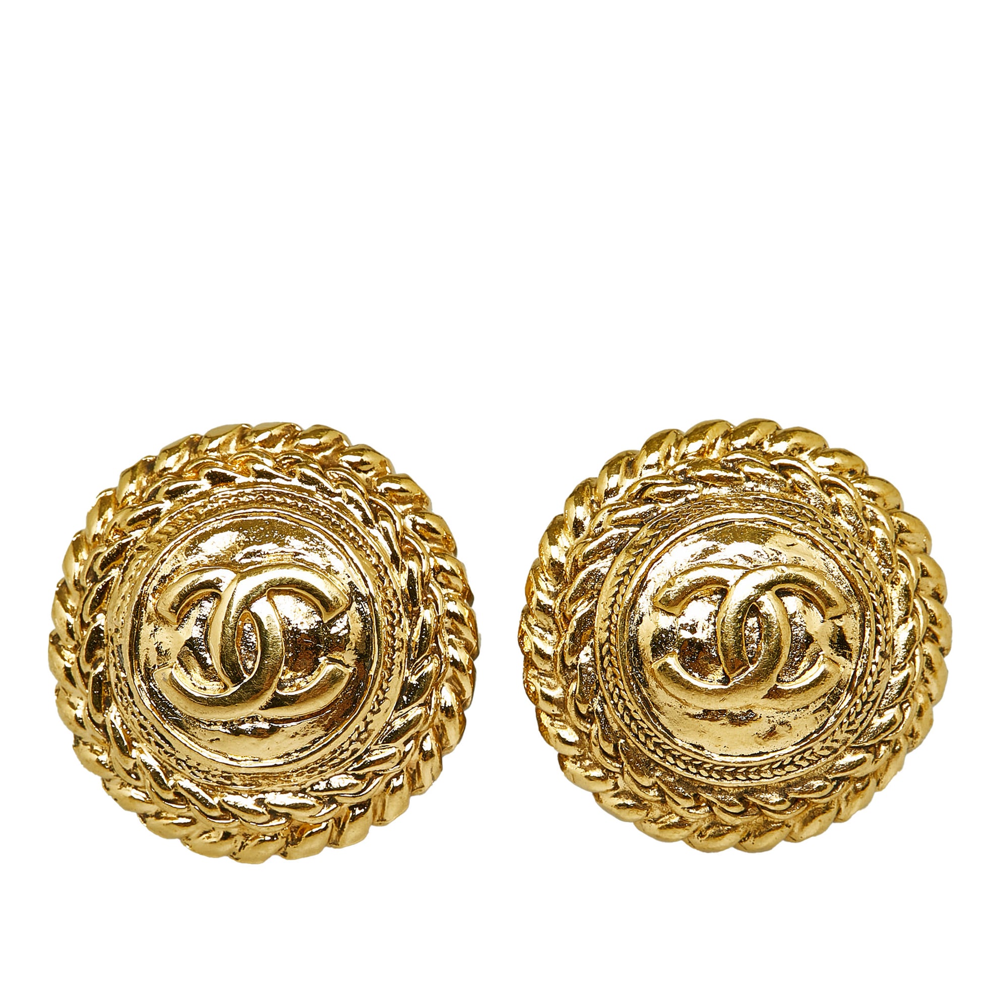 CC Clip On Earrings Gold -  Re-Luxury