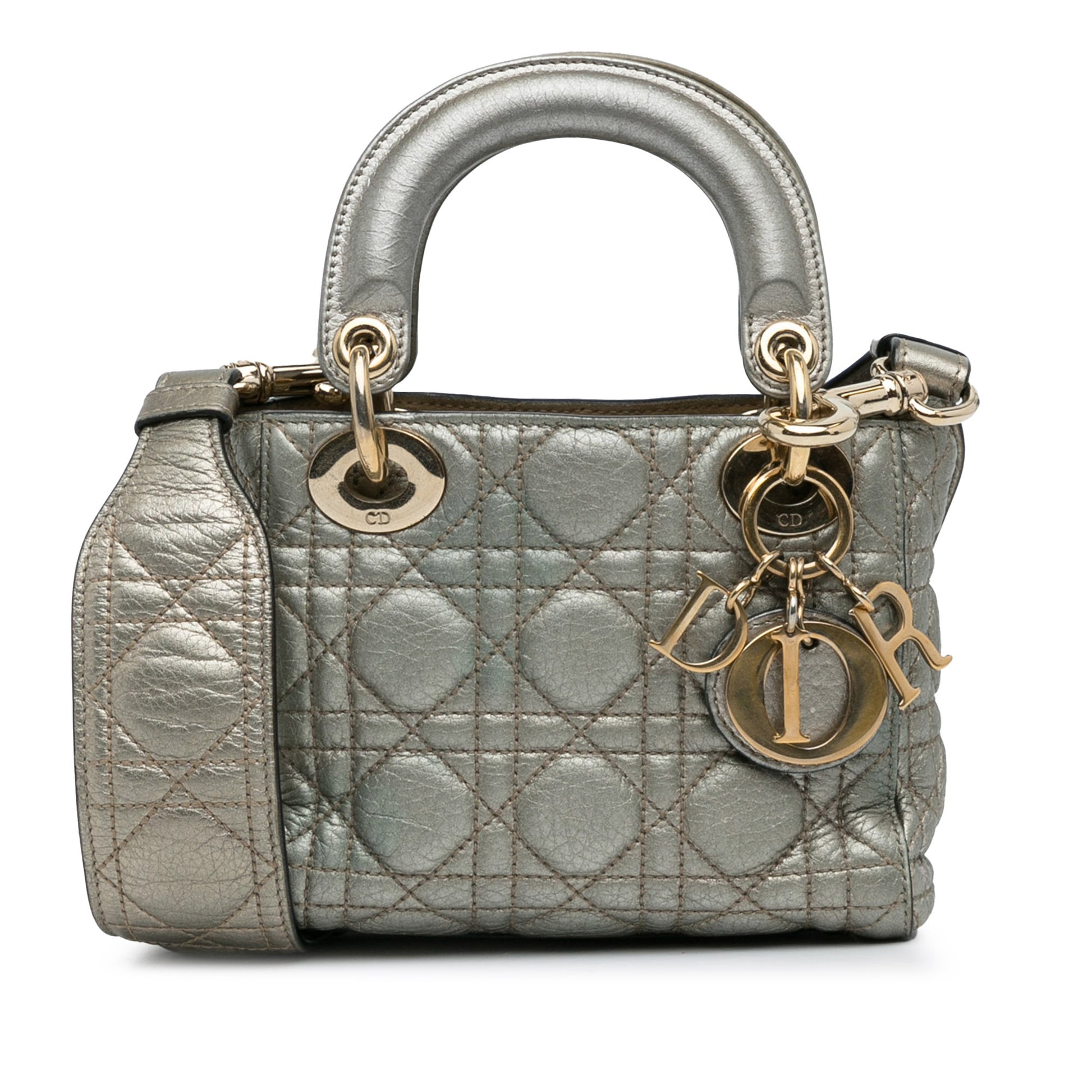 Mini Lambskin Cannage Supple Lady Dior Gray -  Re-Luxury