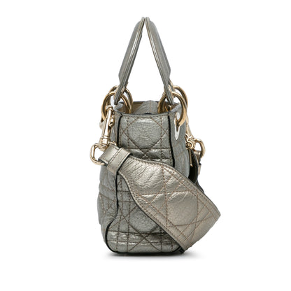 Mini Lambskin Cannage Supple Lady Dior Gray -  Re-Luxury