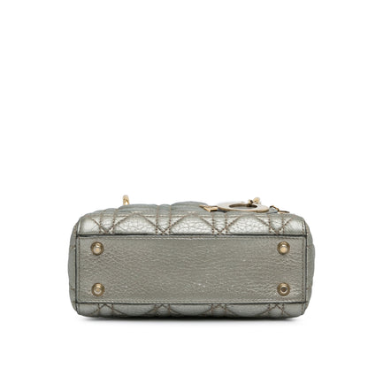 Mini Lambskin Cannage Supple Lady Dior Gray -  Re-Luxury