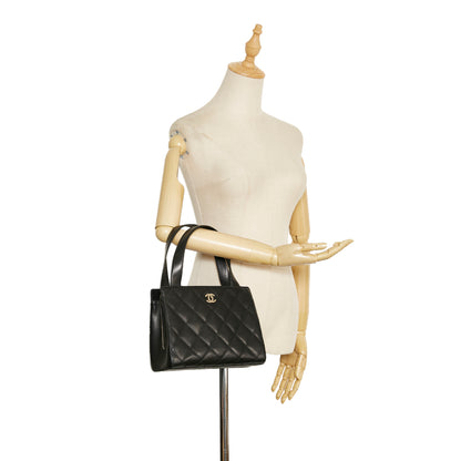 Lambskin Leather Handbag Black -  Re-Luxury