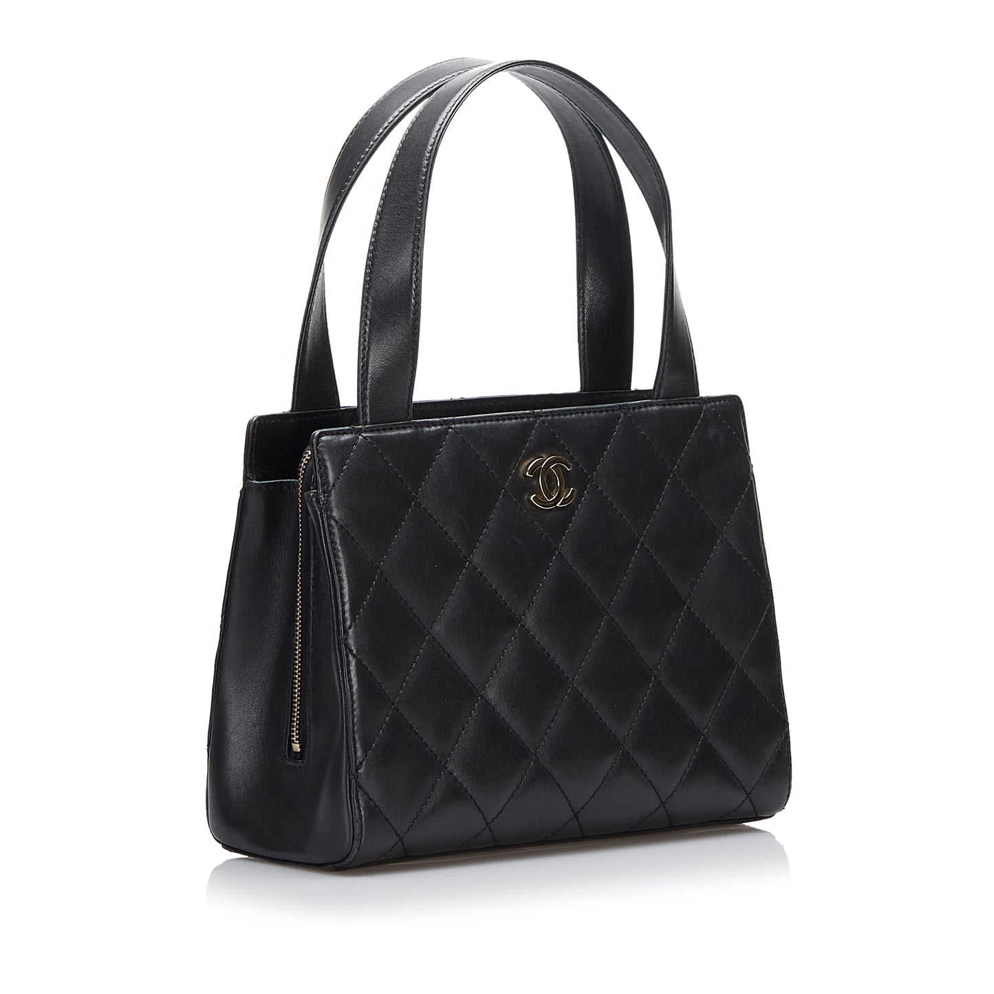 Lambskin Leather Handbag Black -  Re-Luxury