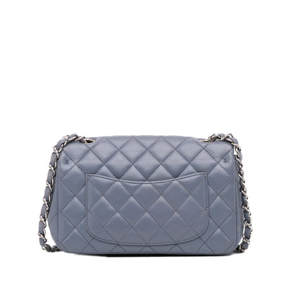 Mini Classic Lambskin Rectangular Single Flap Gray -  Re-Luxury