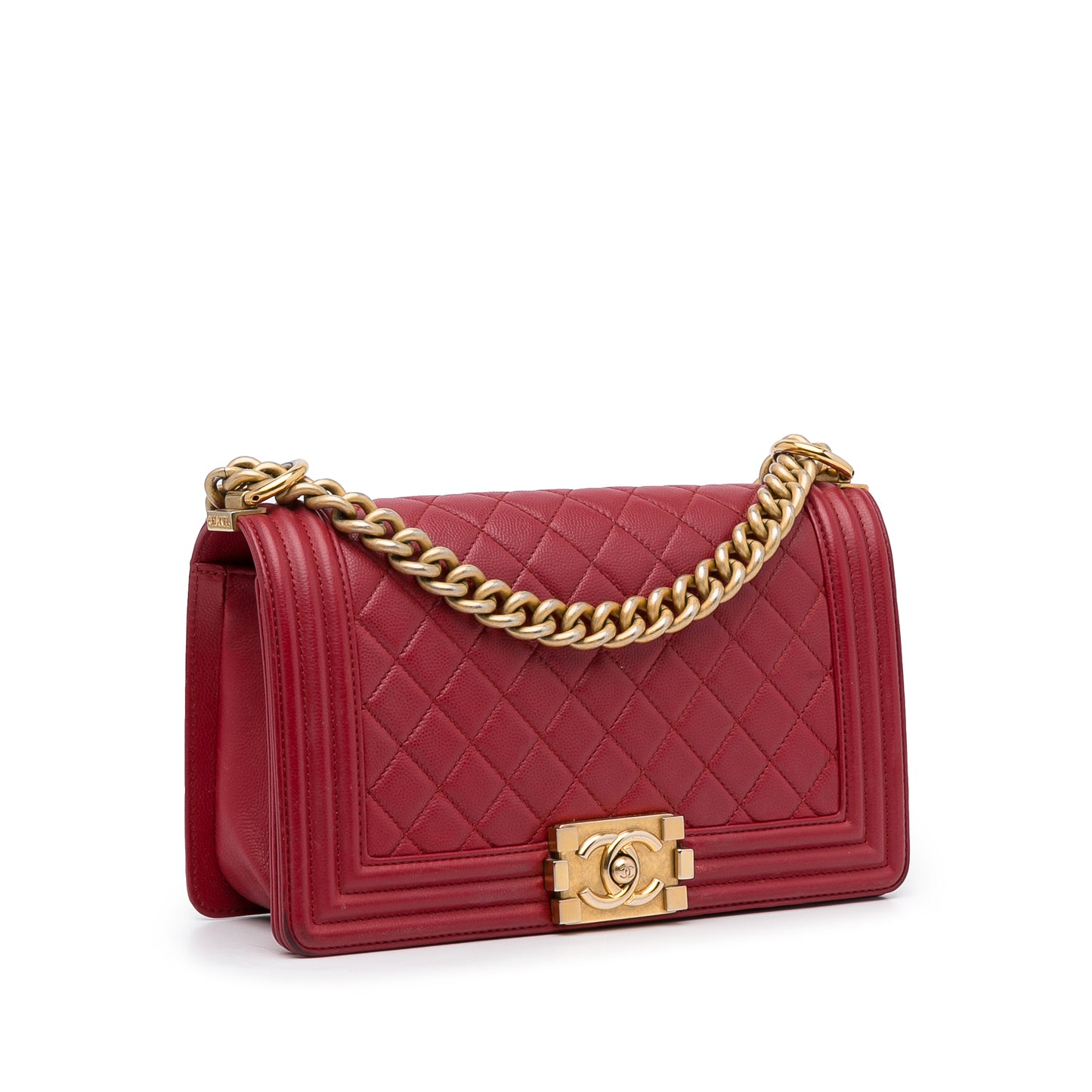 Medium Boy Bag Red -  Re-Luxury