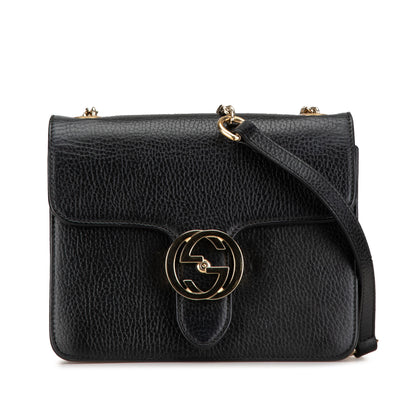 Small Dollar Calfskin Interlocking G Crossbody Black -  Re-Luxury