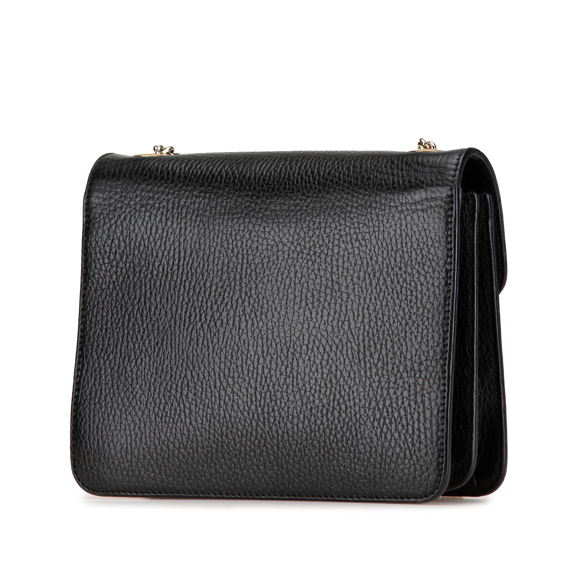 Small Dollar Calfskin Interlocking G Crossbody Black -  Re-Luxury