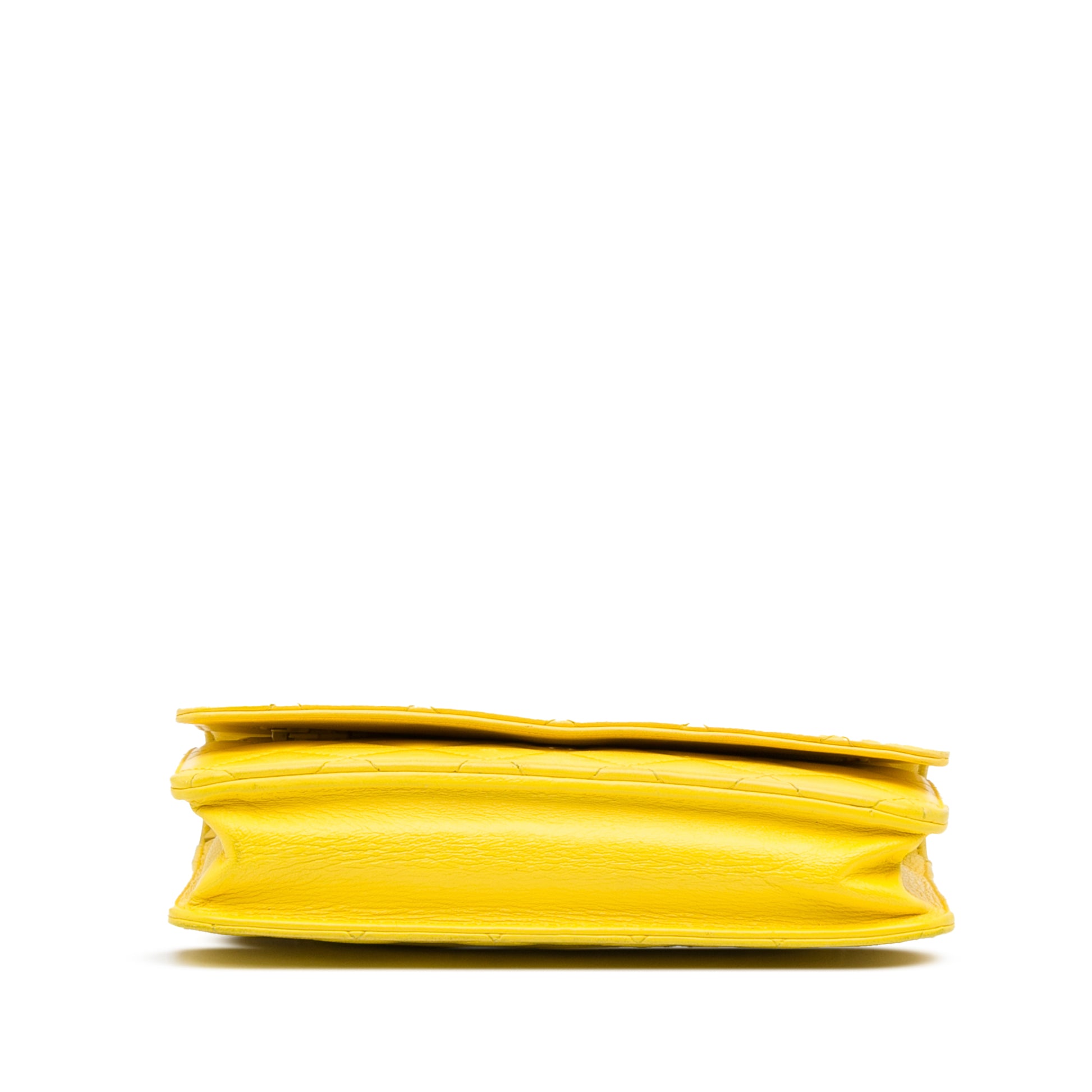 Classic Lambskin Wallet on Chain Yellow -  Re-Luxury