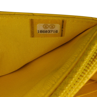 Classic Lambskin Wallet on Chain Yellow -  Re-Luxury