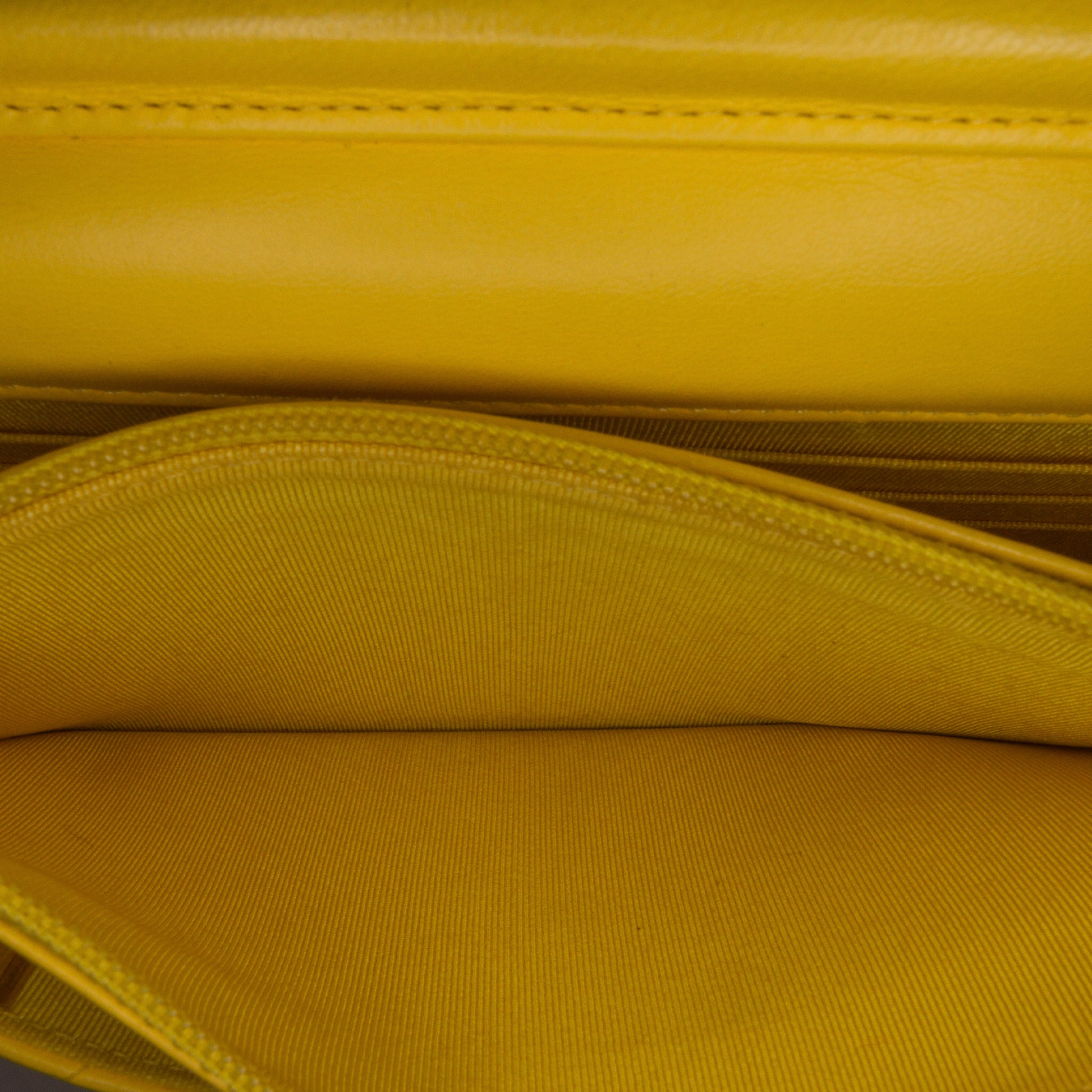 Classic Lambskin Wallet on Chain Yellow -  Re-Luxury