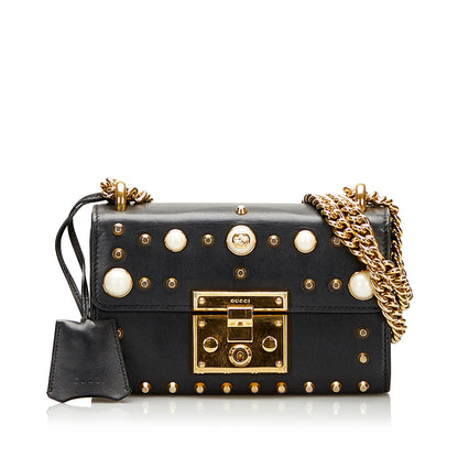 Pearl Studded Padlock Black -  Re-Luxury