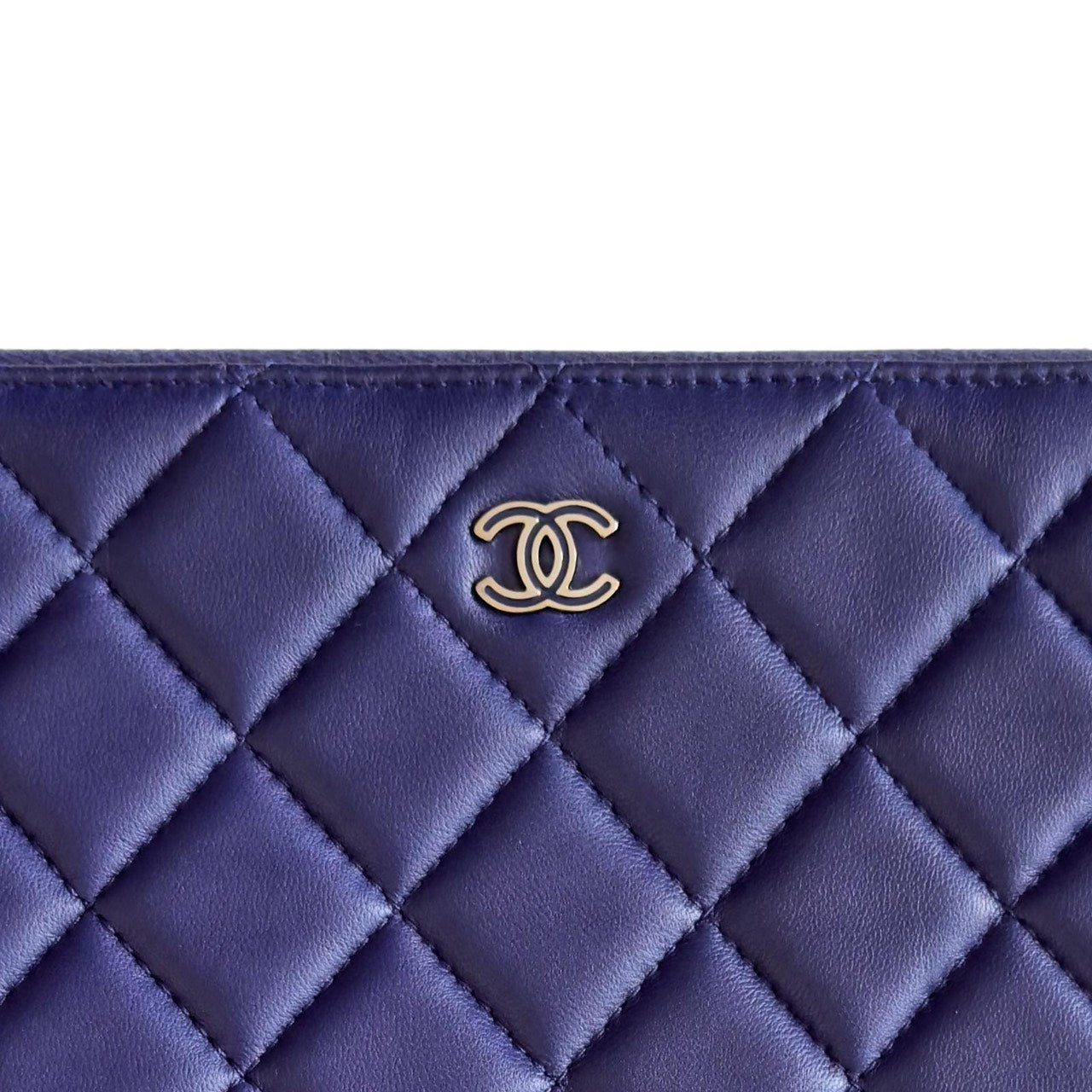 Chanel O Case Zip Pouch Blue