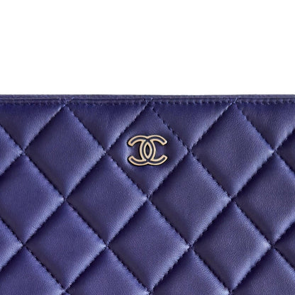 Chanel O Case Zip Pouch Blue