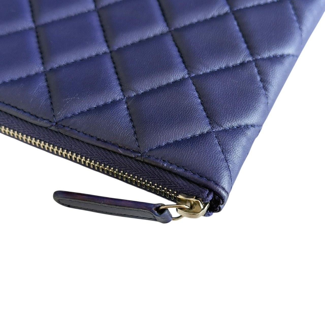 Chanel O Case Zip Pouch Blue