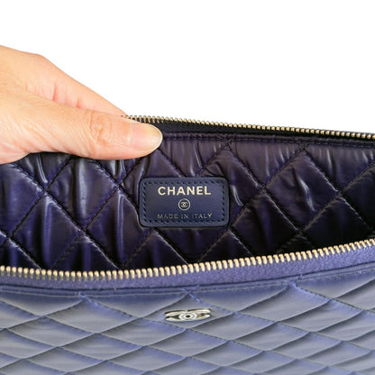 Chanel O Case Zip Pouch Blue