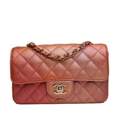 Mini Classic Lambskin Rectangular Single Flap Pink -  Re-Luxury