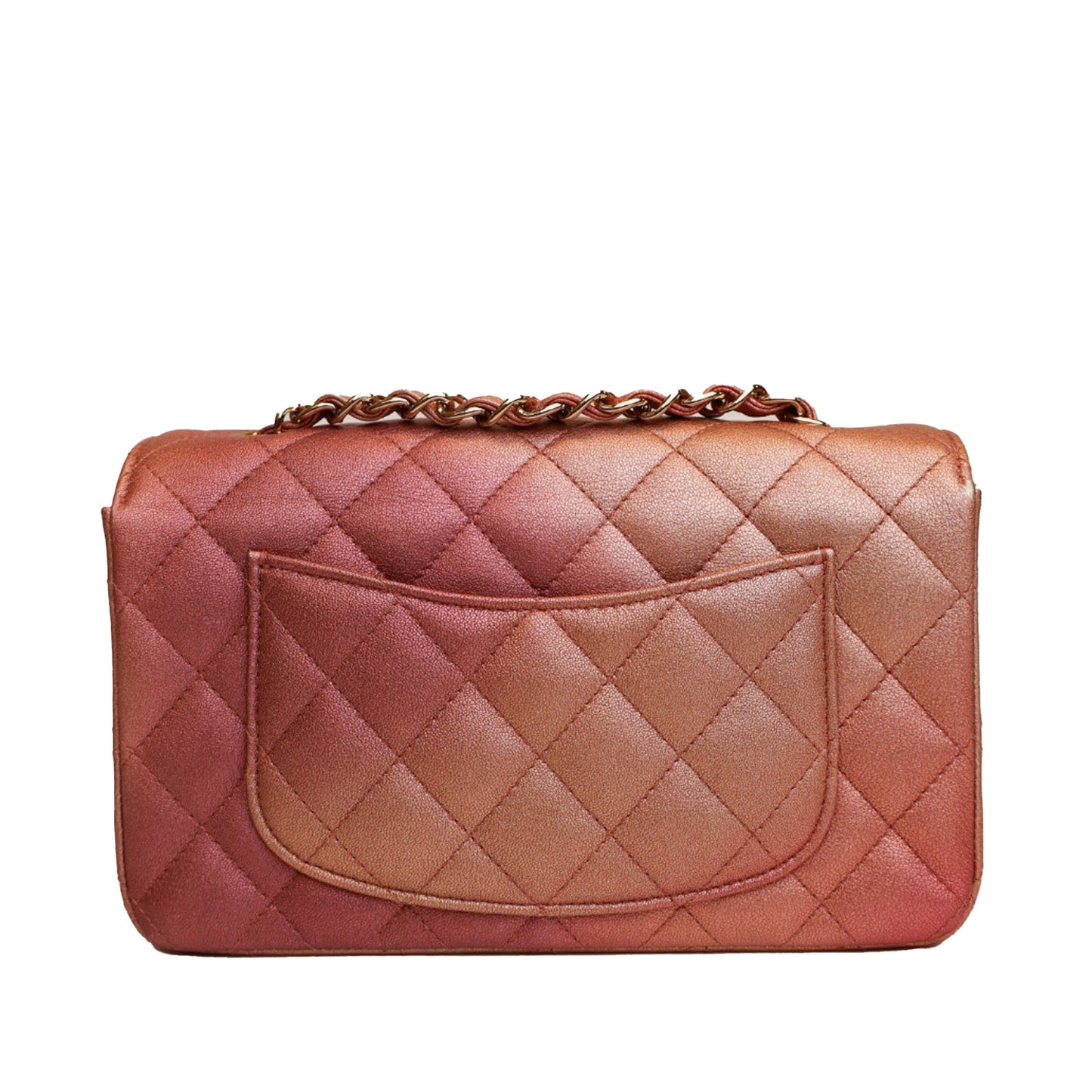 Mini Classic Lambskin Rectangular Single Flap Pink -  Re-Luxury