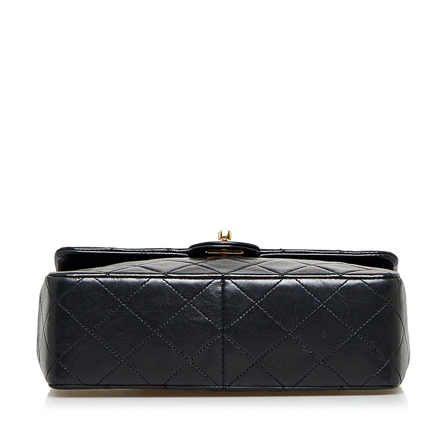 Mini Square Quilted Lambskin Single Flap Black -  Re-Luxury