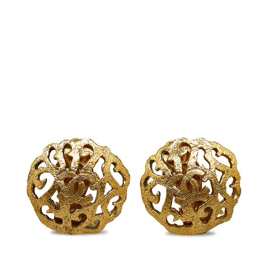 CC Clip-on Earrings Gold -  Re-Luxury