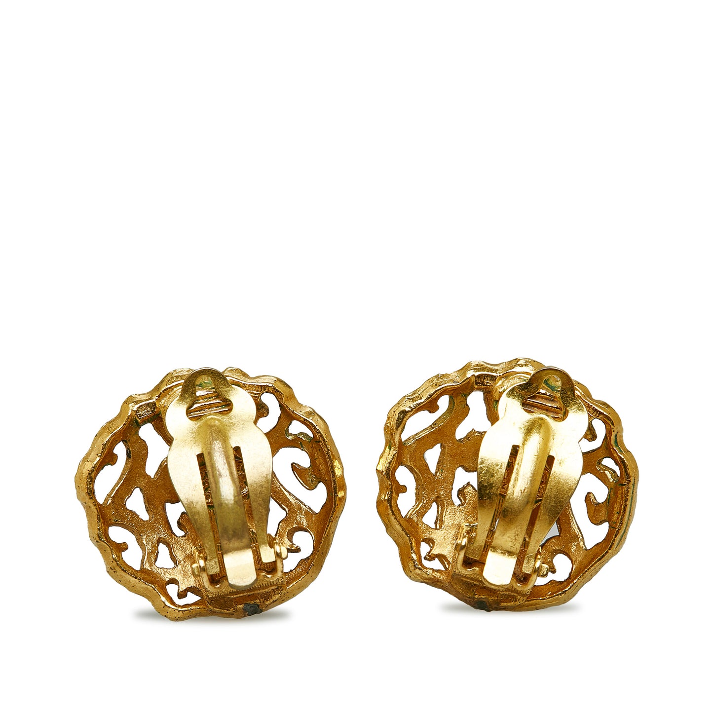 CC Clip-on Earrings Gold -  Re-Luxury