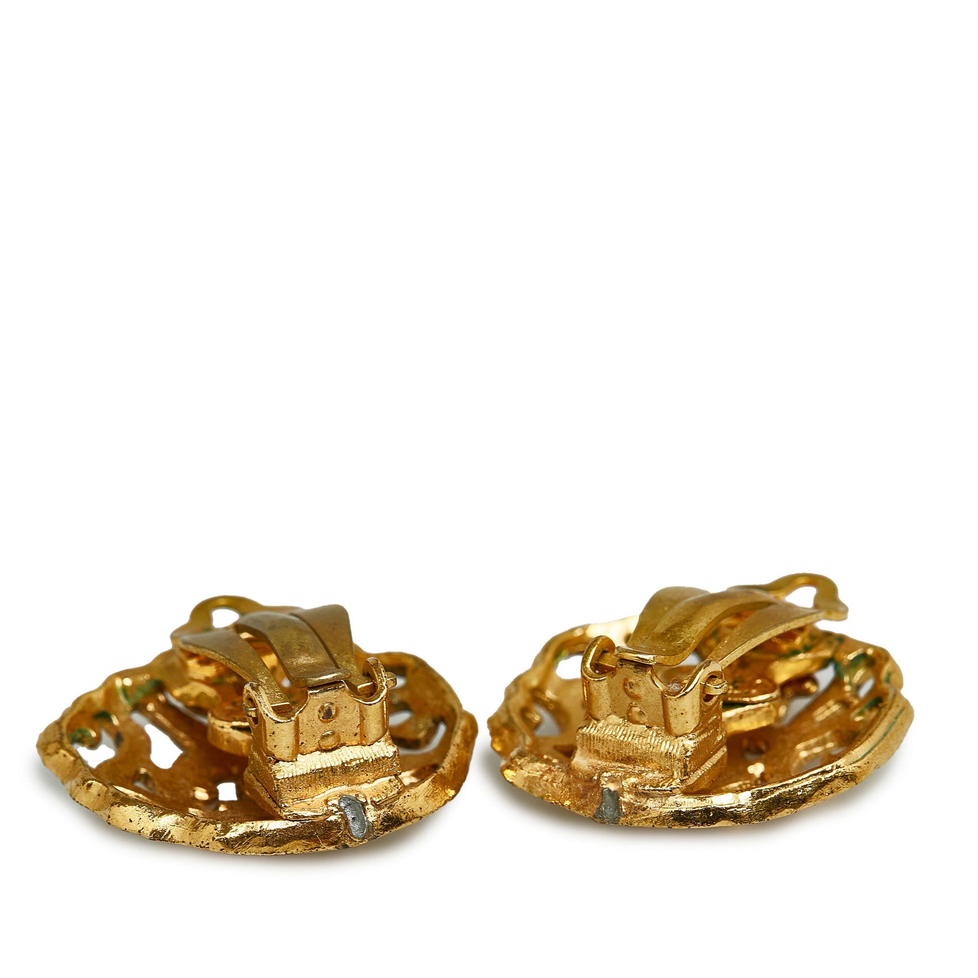 CC Clip-on Earrings Gold -  Re-Luxury