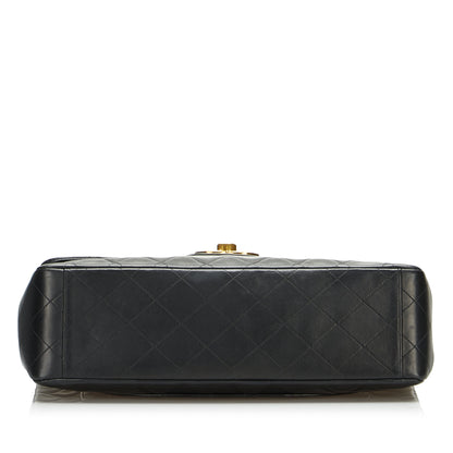 Jumbo XL Classic Lambskin Single Flap Black -  Re-Luxury