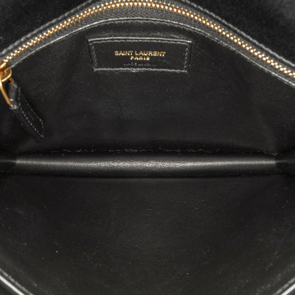 Suede and Calfskin Monogram Cassandra Clasp Bag Black -  Re-Luxury