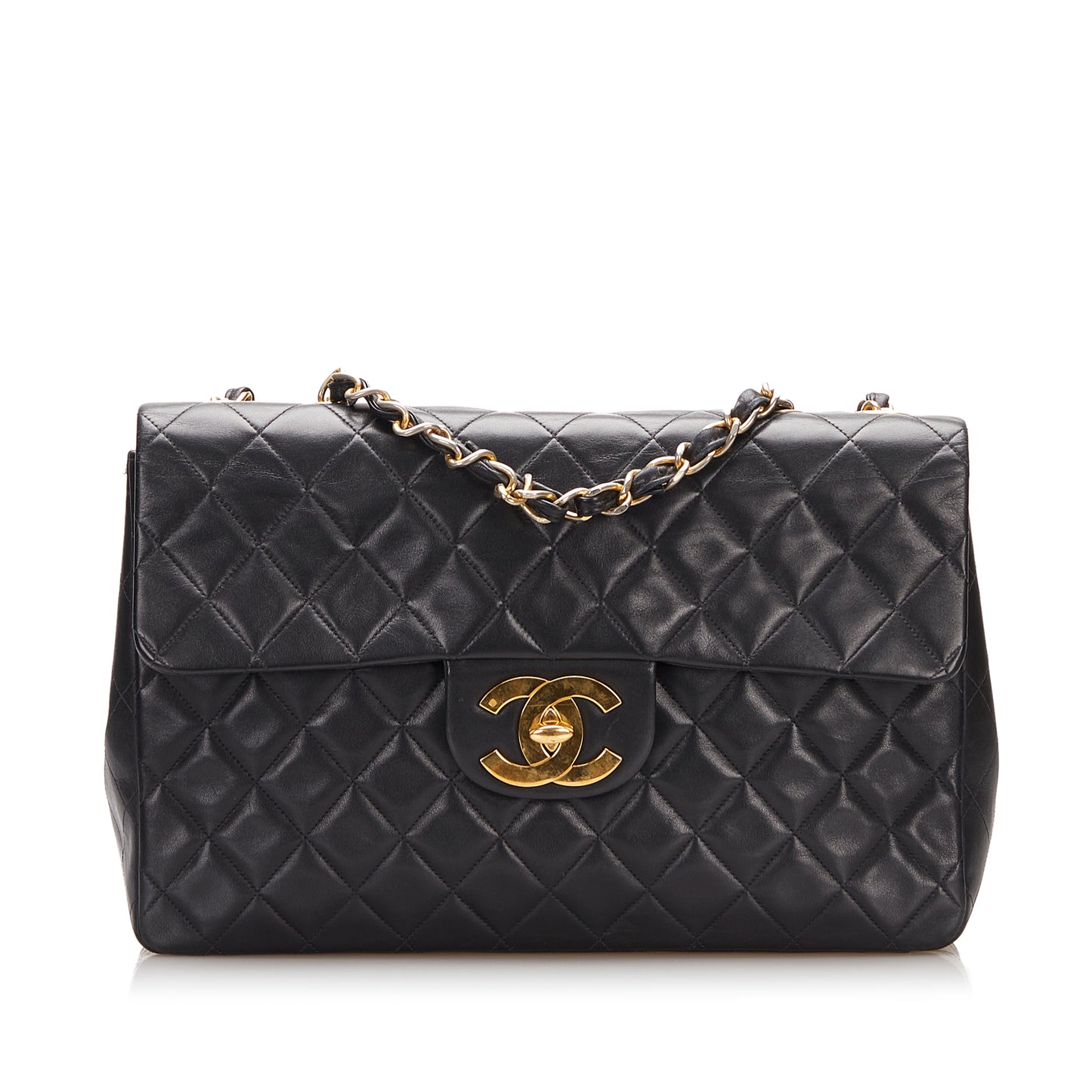 Maxi XL Classic Lambskin Single Flap Black -  Re-Luxury