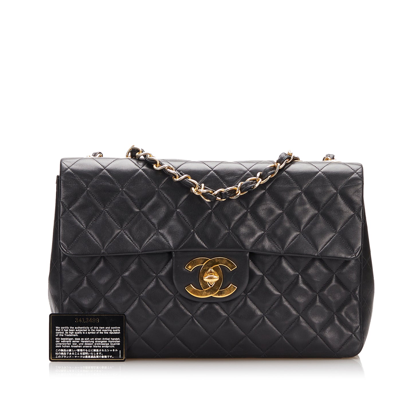 Maxi XL Classic Lambskin Single Flap Black -  Re-Luxury