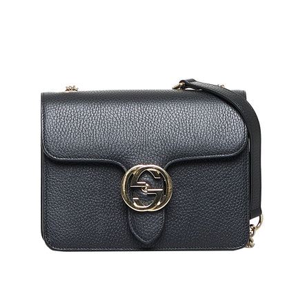 Dollar Calf Interlocking G Crossbody Black -  Re-Luxury