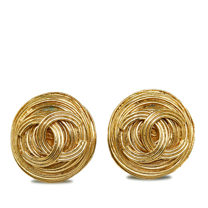 CC Clip-on Earrings Gold -  Re-Luxury