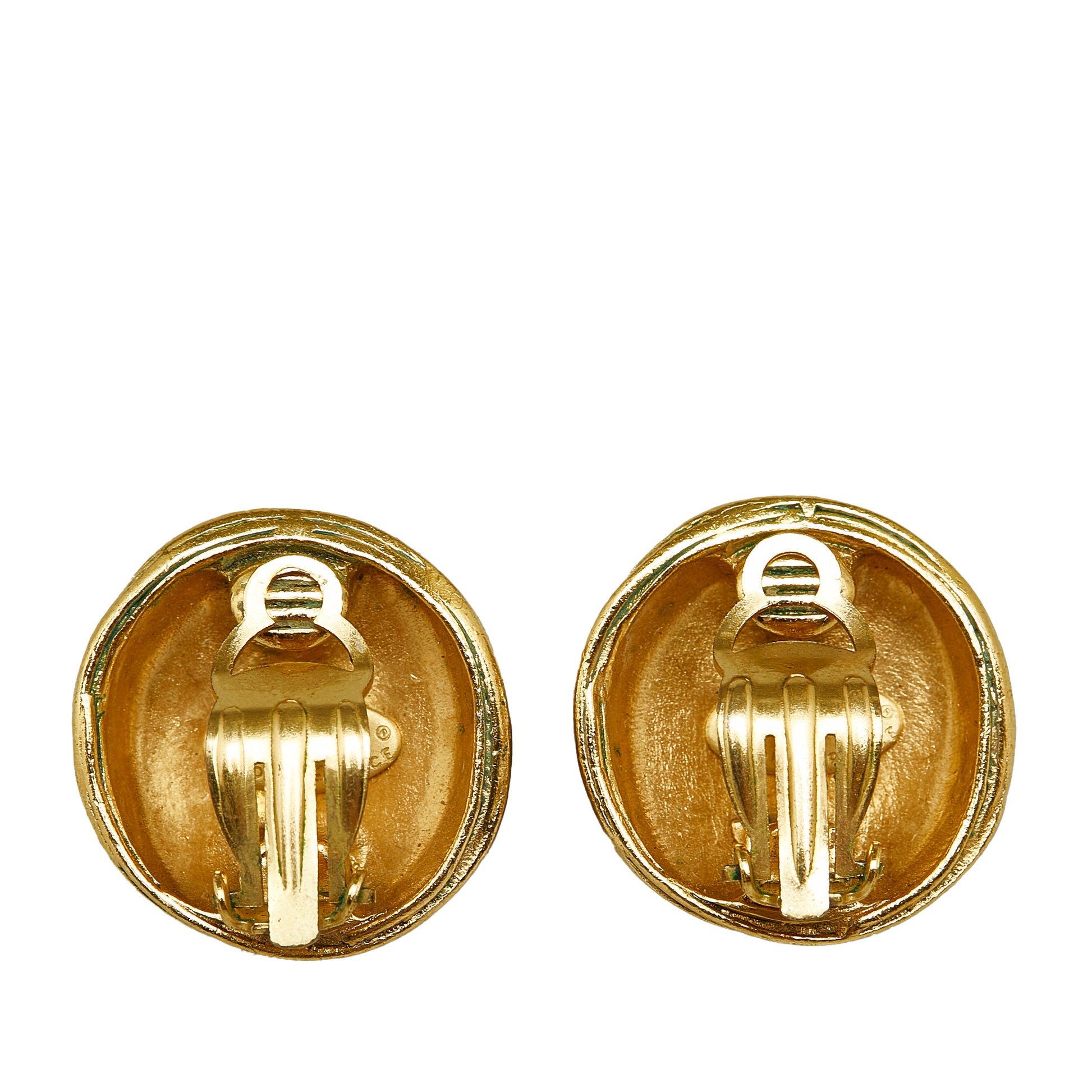 CC Clip-on Earrings Gold -  Re-Luxury