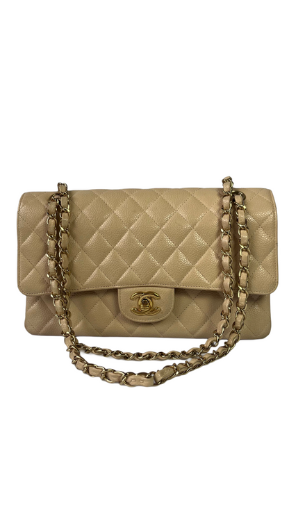 Chanel Timeless Classic Double Flap Medium Caviar Leather Handbag