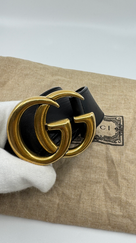 Gucci Double G leather belt