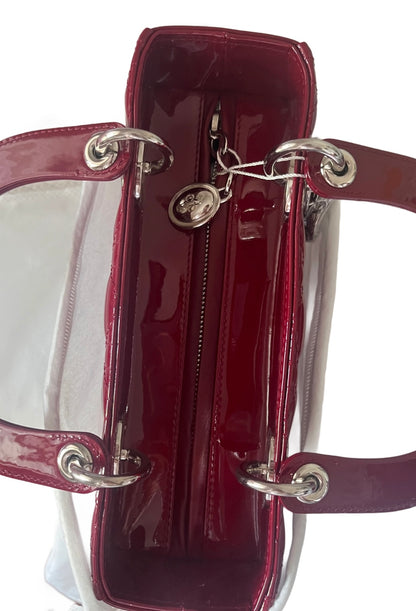 Lady Dior Medium Patent Leather Handbag