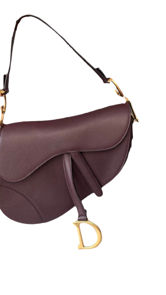 Dior Saddle Medium Grained Leather Handbag