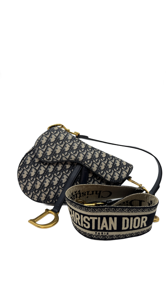 Dior Oblique Saddle Bag with Stap - Medium