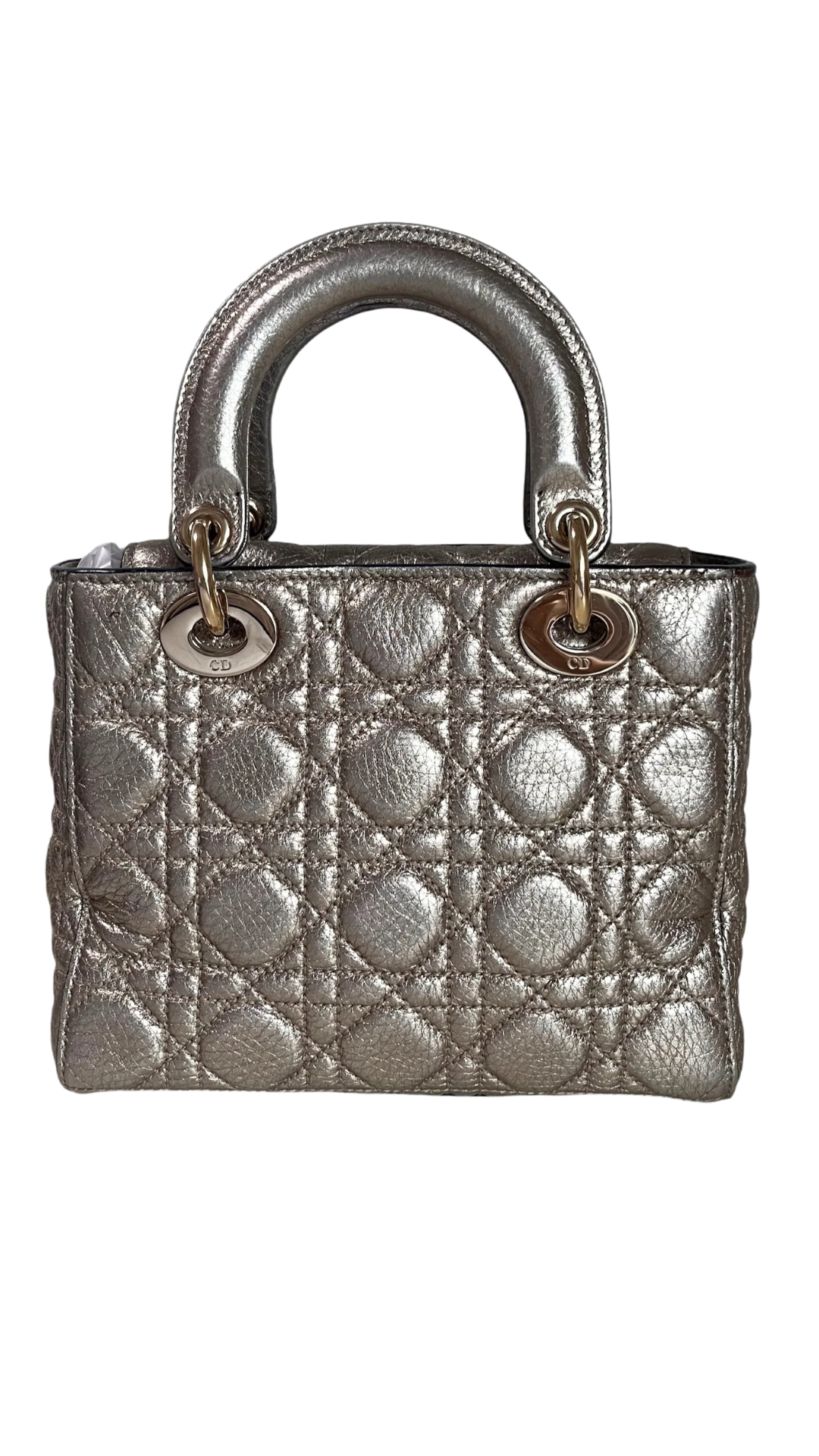 Lady Dior Metallic Calfskin Cannage Supple Bag