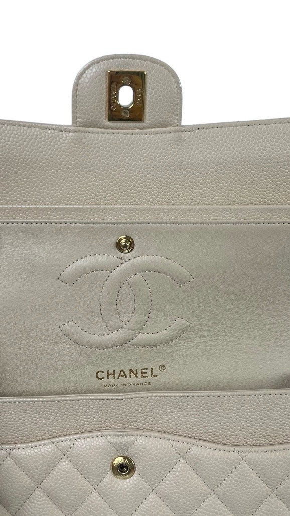 Chanel Timeless Classic Double Flap Medium Caviar Leather Handbag