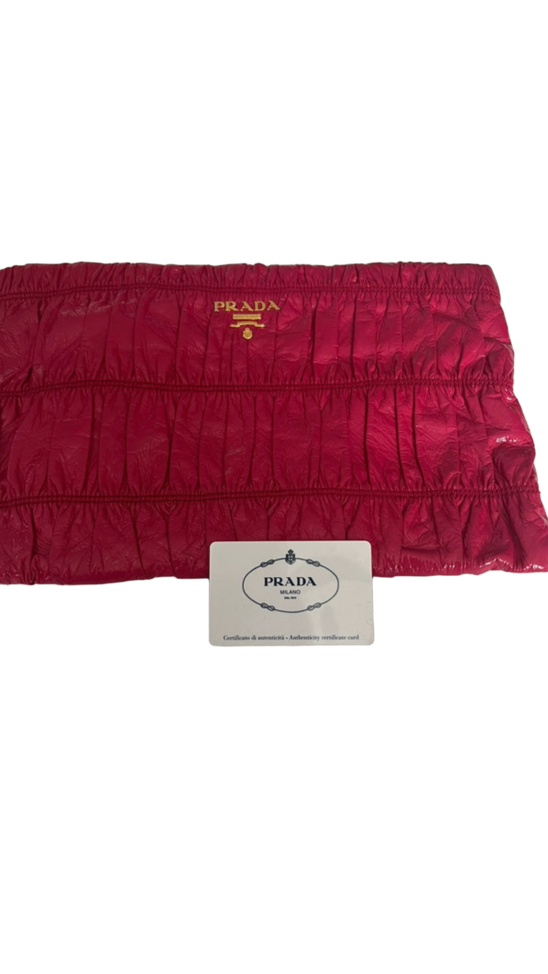 Prada Clutch Patent Leather - Fuchsia